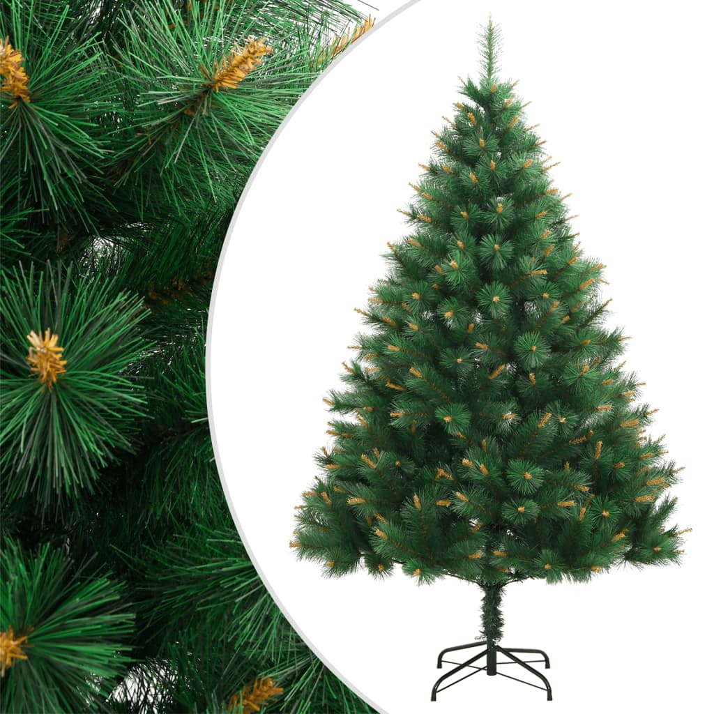 vidaXL kunstigt juletræ med juletræsfod 210 cm hængslet