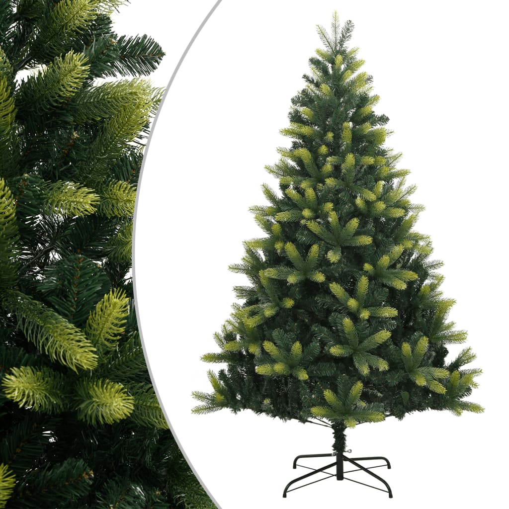 vidaXL kunstigt juletræ med juletræsfod 240 cm hængslet