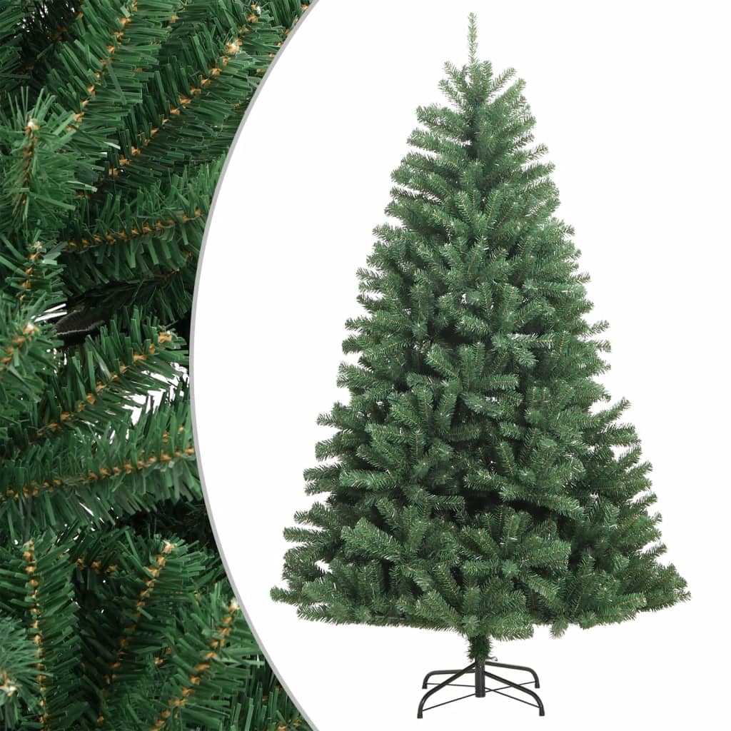 vidaXL kunstigt juletræ med juletræsfod 180 cm hængslet grøn