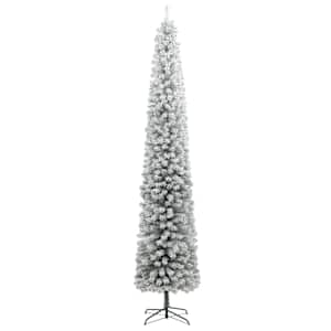 Úzký vánoční stromek se stojanem zasněžený 270 cm PVC - obrázek 2