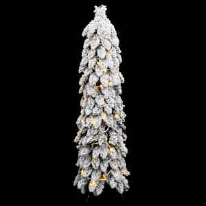 Umělý vánoční stromek s LED osvětlením zasněžený 80 LED 150 cm - obrázek 2