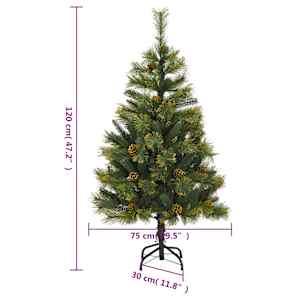 Umělý sklápěcí vánoční stromek s šiškami 120 cm - obrázek 9