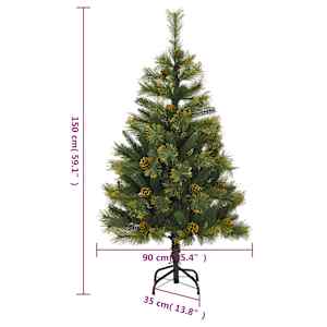 Umělý sklápěcí vánoční stromek s šiškami 150 cm - obrázek 9