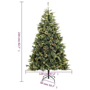 Umělý sklápěcí vánoční stromek s šiškami 210 cm - obrázek 9