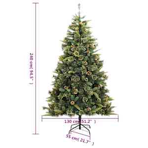 Umělý sklápěcí vánoční stromek s šiškami 240 cm - obrázek 9