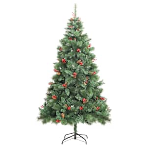 Umělý sklápěcí vánoční stromek s šiškami a bobulemi 240 cm - obrázek 2