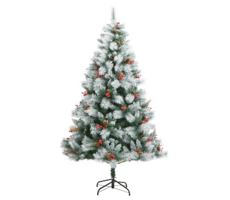 vidaXL Kunstkerstboom met scharnieren dennenappels en bessen 240 cm