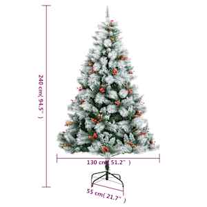 Umělý sklápěcí vánoční stromek s šiškami a bobulemi 240 cm - obrázek 9