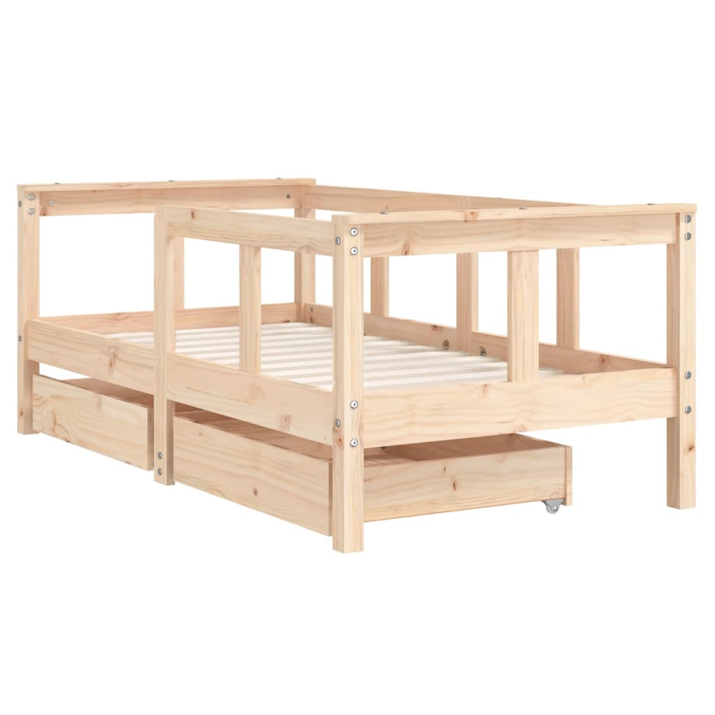 vidaXL Estructura de cama para niños con cajones madera pino 70x140 cm