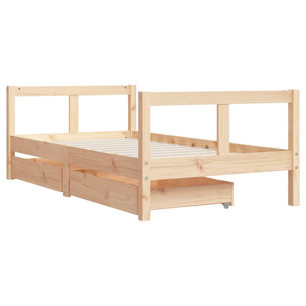 vidaXL Kinderbedframe met lades 80x160 cm massief grenenhout afbeelding