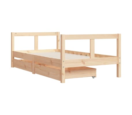 vidaXL Cadre de lit pour enfant et tiroirs 80x160cm bois de pin massif