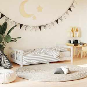 Otroški posteljni okvir bel 80x160 cm trdna borovina