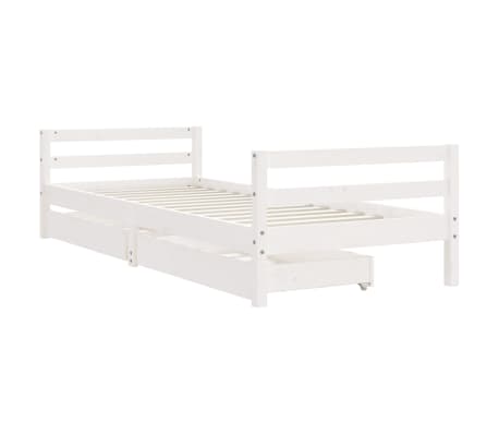 vidaXL S&auml;ngram f&ouml;r barns&auml;ng m. l&aring;dor vit 90x200 cm massiv furu