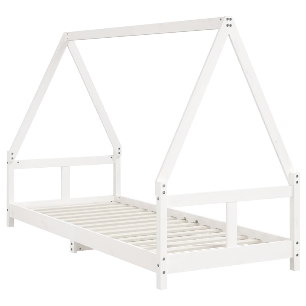 vidaXL fehér tömör fenyőfa gyerekágykeret 80 x 200 cm