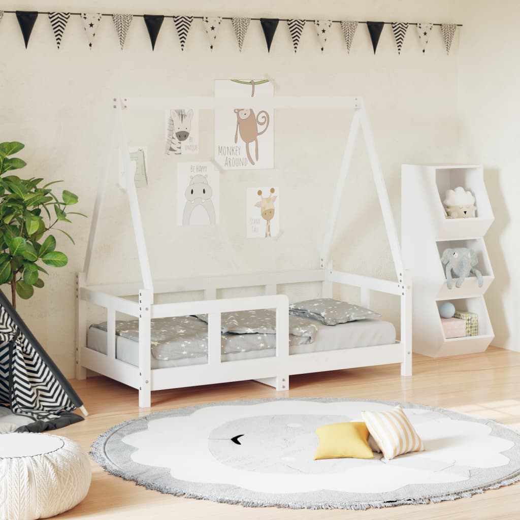 Kinderbett Weiß 70×140 cm Massivholz Kiefer kaufen