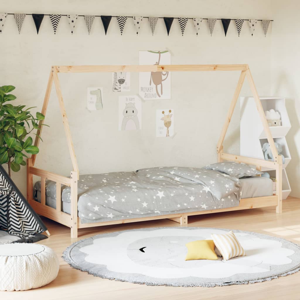 vidaXL Estrutura de cama infantil 90x190 cm madeira de pinho maciça