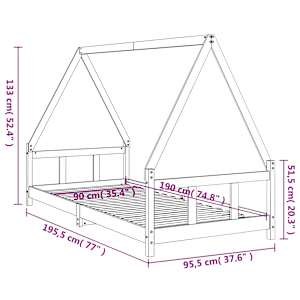 Dětská postel bílá 90 x 190 cm masivní borové dřevo - obrázek 9