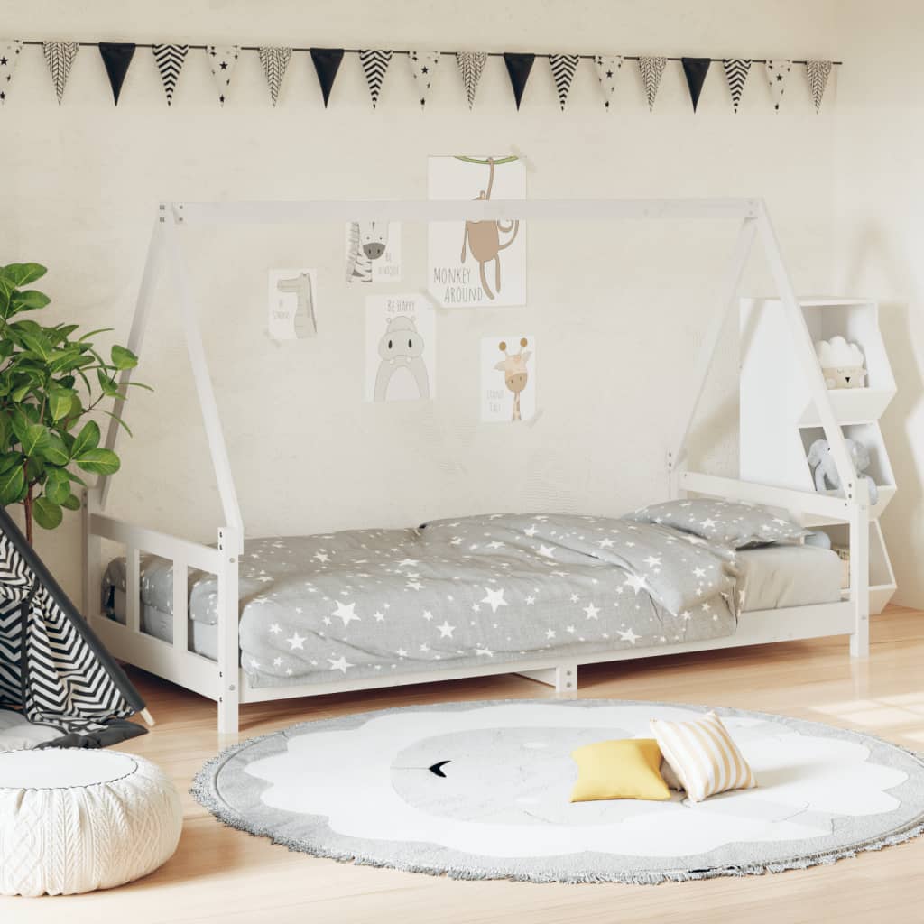 Kinderbett Weiß 90×190 cm Massivholz Kiefer kaufen