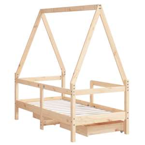 Dětská postel se zásuvkami 70 x 140 cm masivní borové dřevo - obrázek 7