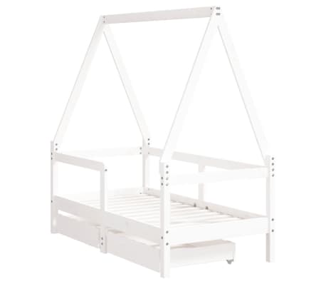 vidaXL Lasten s&auml;ngynrunko laatikoilla valkoinen 70x140 cm t&auml;ysi m&auml;nty