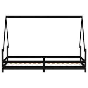 Dětská postel černá 80 x 200 cm masivní borové dřevo - obrázek 5
