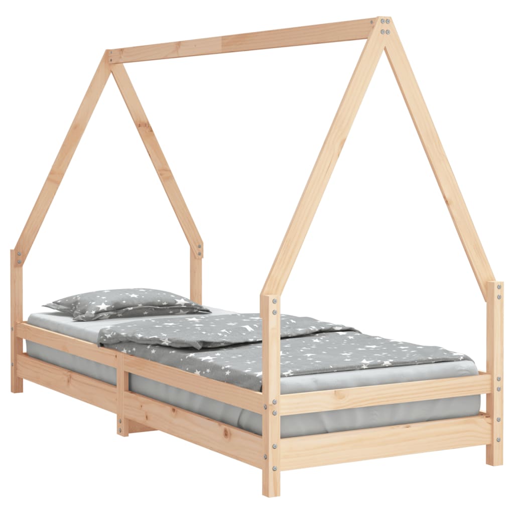 Cadru pat pentru copii, 90×200 cm, lemn masiv de pin