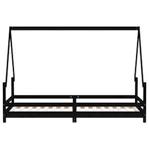 Dětská postel černá 90 x 200 cm masivní borové dřevo - obrázek 5