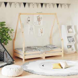 Otroški posteljni okvir 70x140 cm trdna borovina