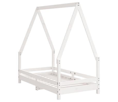 vidaXL Cadre de lit pour enfant blanc 70x140 cm bois de pin massif