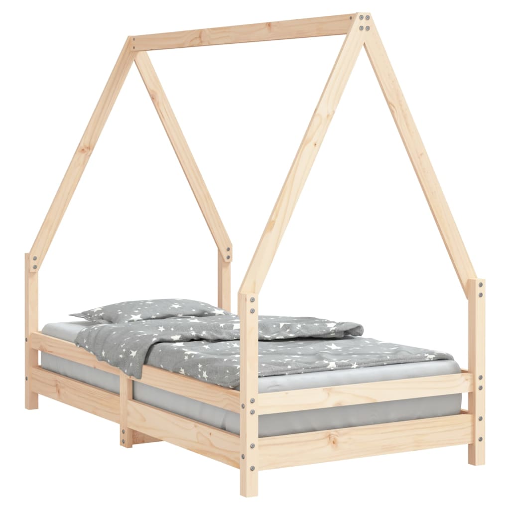 Cadru de pat pentru copii, 80×160 cm, lemn masiv de pin