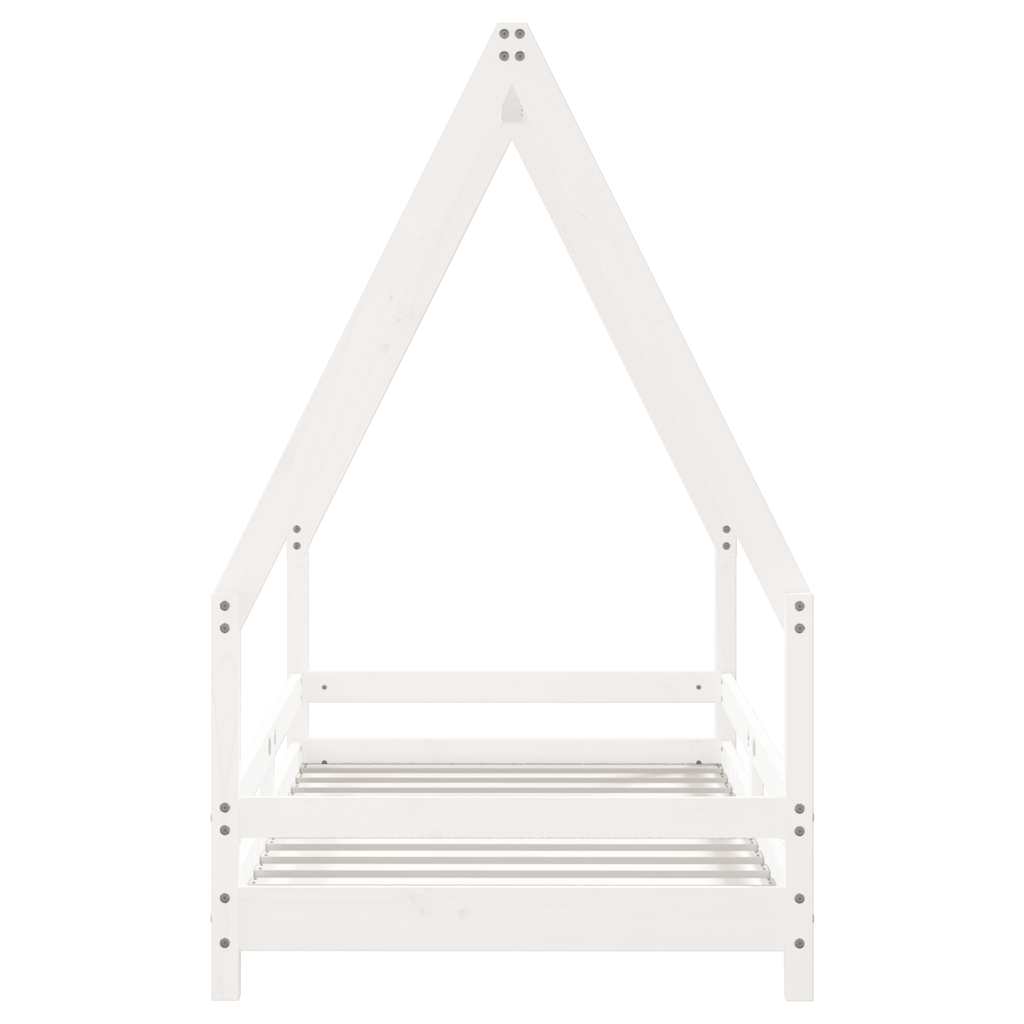 vidaXL Kinderbedframe 80x160 cm massief grenenhout wit afbeelding