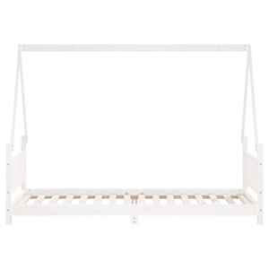 Dětská postel bílá 80 x 200 cm masivní borové dřevo - obrázek 4