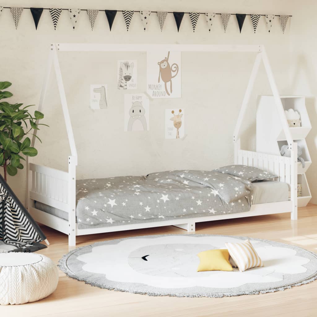 Okvir za dječji krevet bijeli 80 x 200 cm od masivne borovine Kreveti za djecu i bebe Naručite namještaj na deko.hr
