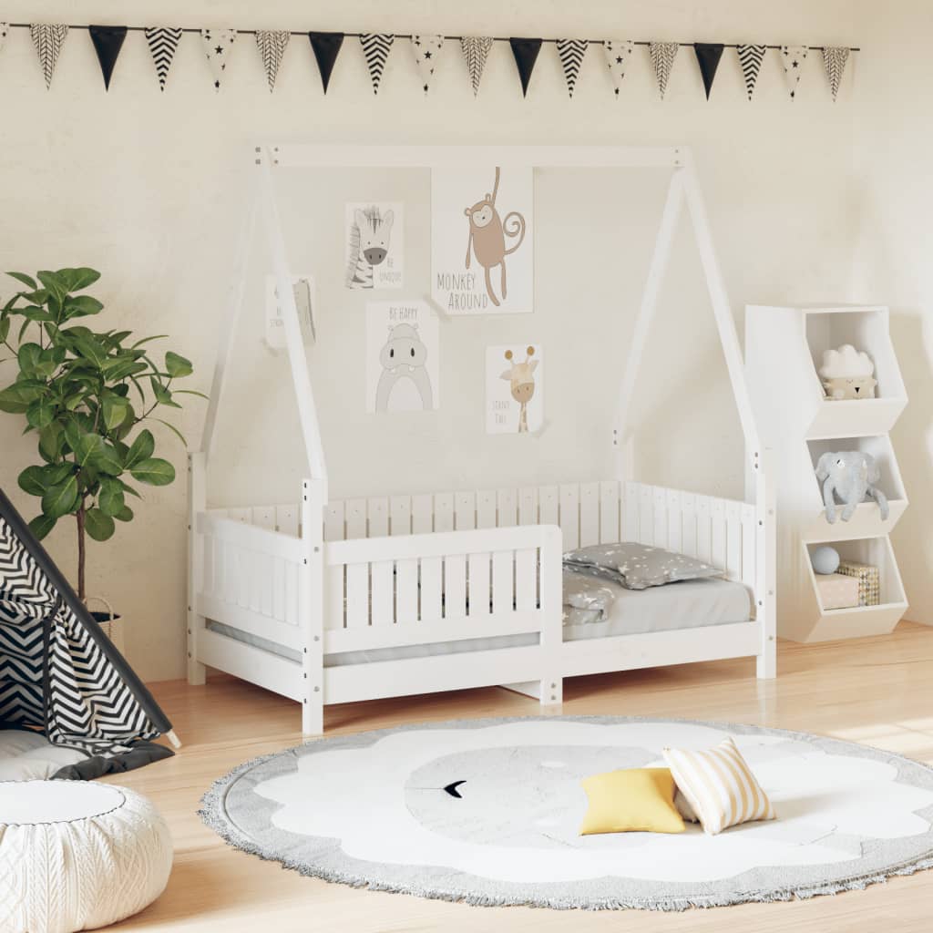 Okvir za dječji krevet bijeli 70 x 140 cm od masivne borovine Kreveti za djecu i bebe Naručite namještaj na deko.hr