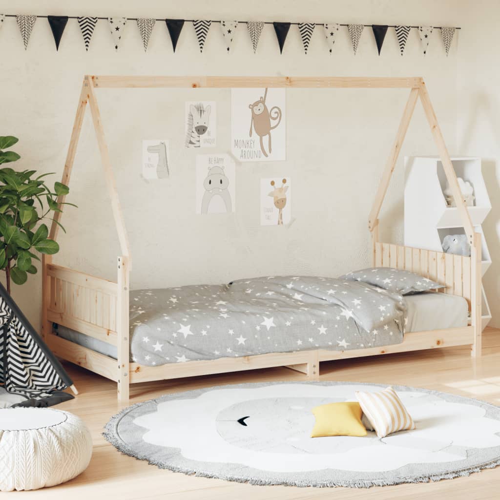 vidaXL Kids Bed Frame 90×190 cm Solid Wood Pine