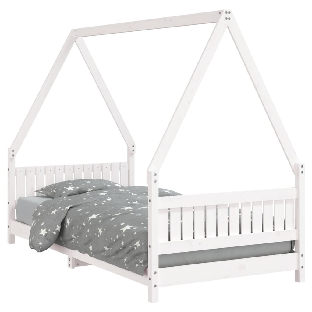 vidaXL Kinderbedframe 90x190 cm massief grenenhout wit