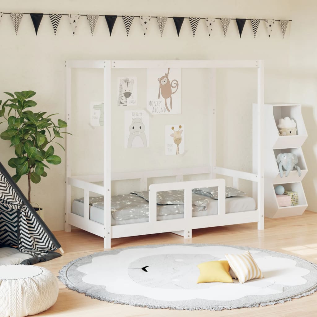 Okvir za dječji krevet bijeli 70 x 140 cm od masivne borovine Kreveti za djecu i bebe Naručite namještaj na deko.hr
