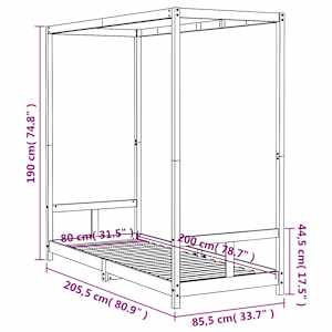 Dětská postel bílá 80 x 200 cm masivní borové dřevo - obrázek 9