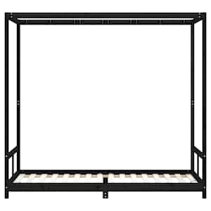 Dětská postel černá 80 x 200 cm masivní borové dřevo - obrázek 4