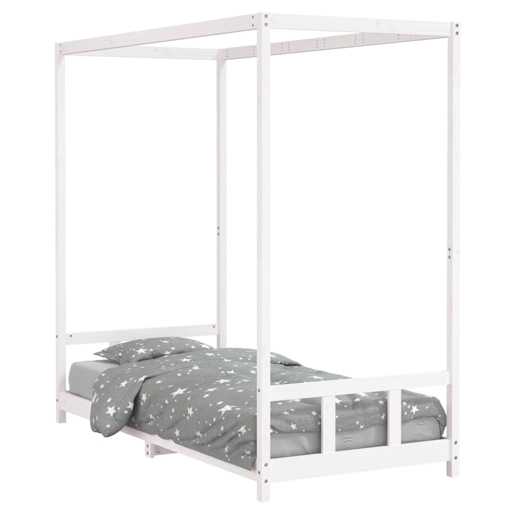 vidaXL Dětská postel bílá 90 x 200 cm masivní borové dřevo