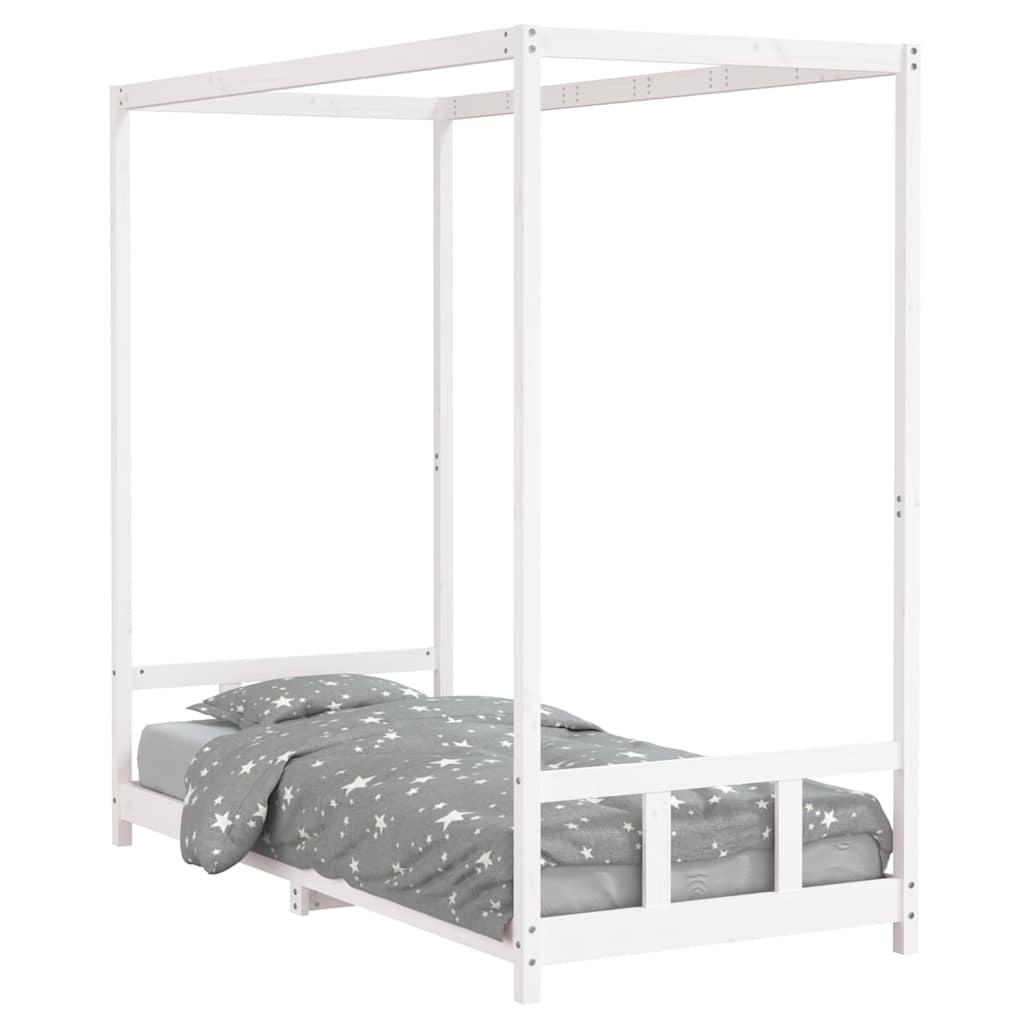 vidaXL Dětská postel bílá 90 x 200 cm masivní borové dřevo