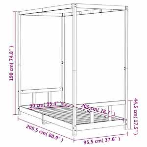 Dětská postel bílá 90 x 200 cm masivní borové dřevo - obrázek 9