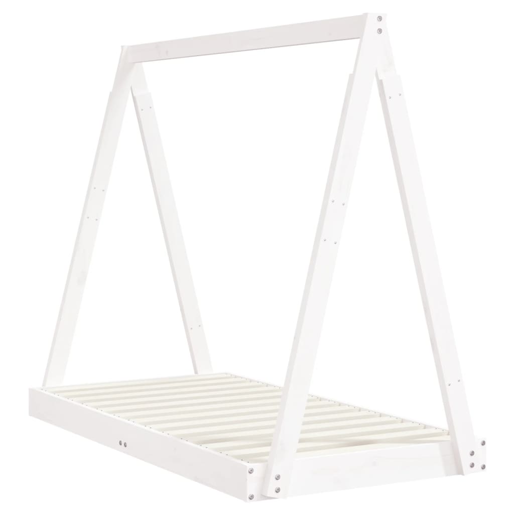vidaXL Kinderbedframe 70x140 cm massief grenenhout wit afbeelding
