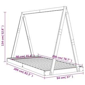 Dětská postel bílá 90 x 200 cm masivní borové dřevo - obrázek 9