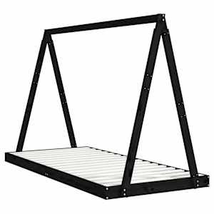 vidaXL S&auml;ngram f&ouml;r barns&auml;ng svart 90x200 cm massiv furu