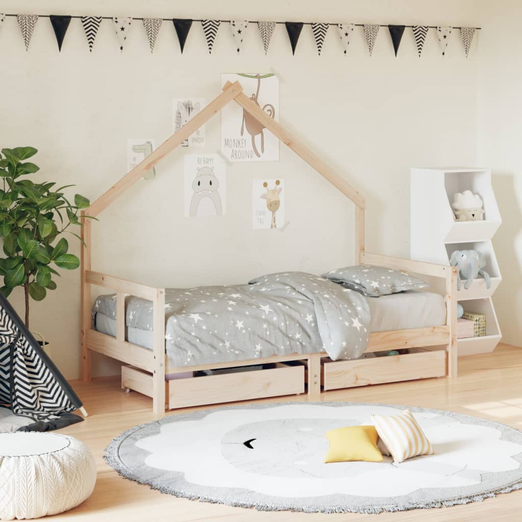 Kinderbett mit Schubladen 80×160 cm Massivholz Kiefer kaufen