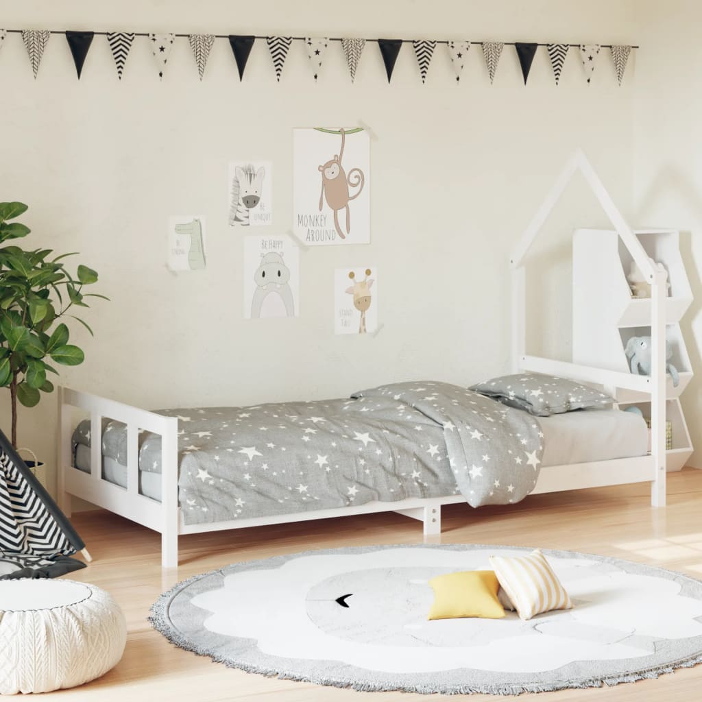 Okvir za dječji krevet bijeli 90 x 190 cm od masivne borovine Kreveti za djecu i bebe Naručite namještaj na deko.hr