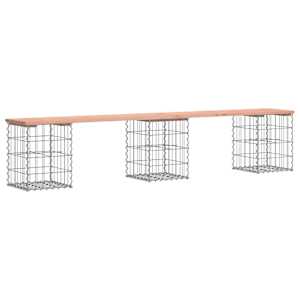 Zahradní lavice gabionový design 203x31x42 cm masivní douglaska - obrázek 2