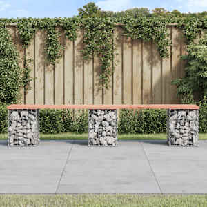 Zahradní lavice gabionový design 203x31x42 cm masivní douglaska - obrázek 1
