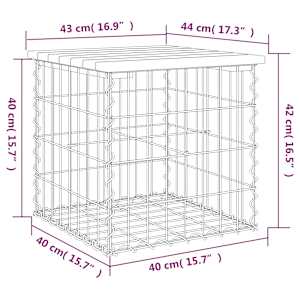 Zahradní lavice gabionový design 43 x 44 x 42 cm borové dřevo - obrázek 8